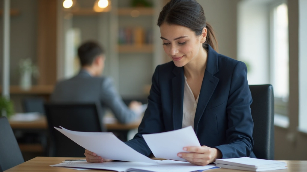 Документы с испанским текстом и деловой корреспонденцией на столе в современном офисе Астаны