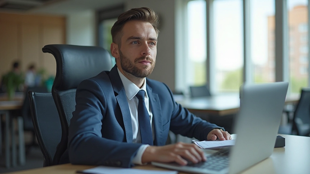 Специалист по международному маркетингу проводит видеоконференцию с зарубежными коллегами в офисе Астаны